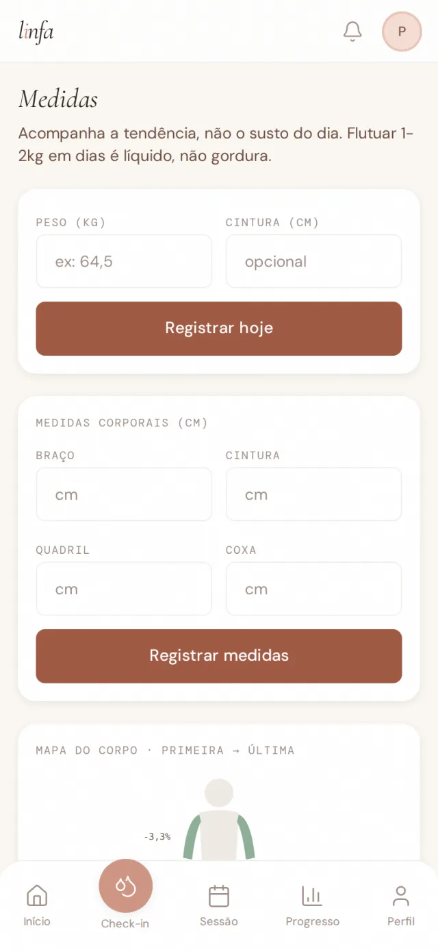 Tela de progresso